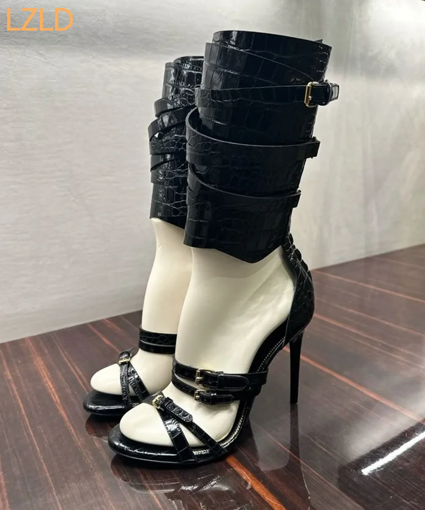 Women'S Accessories Trends 2025 - Black Sexy Catwalk Women Sandals 2025