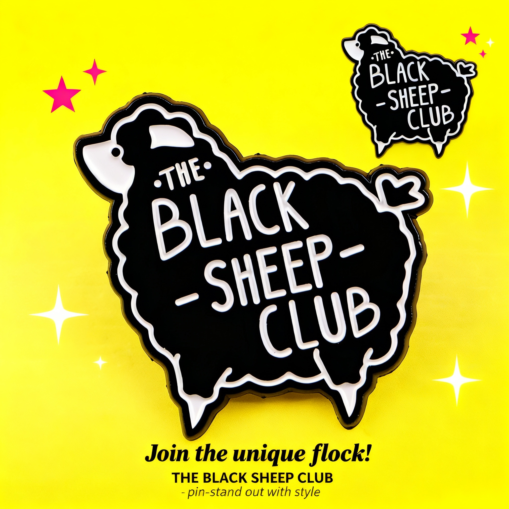Women Accessories Picture - Cartoon Black Sheep Enamel Pin Badges