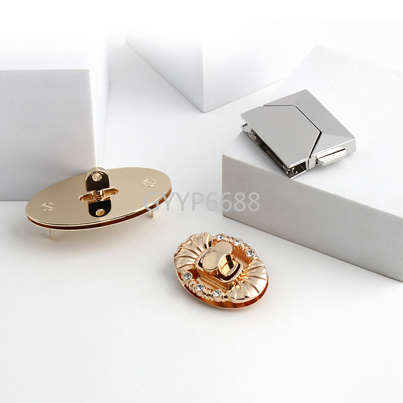 Women Accessories Description - 2-5-20Sets Oval Metal Turn Lock Twist