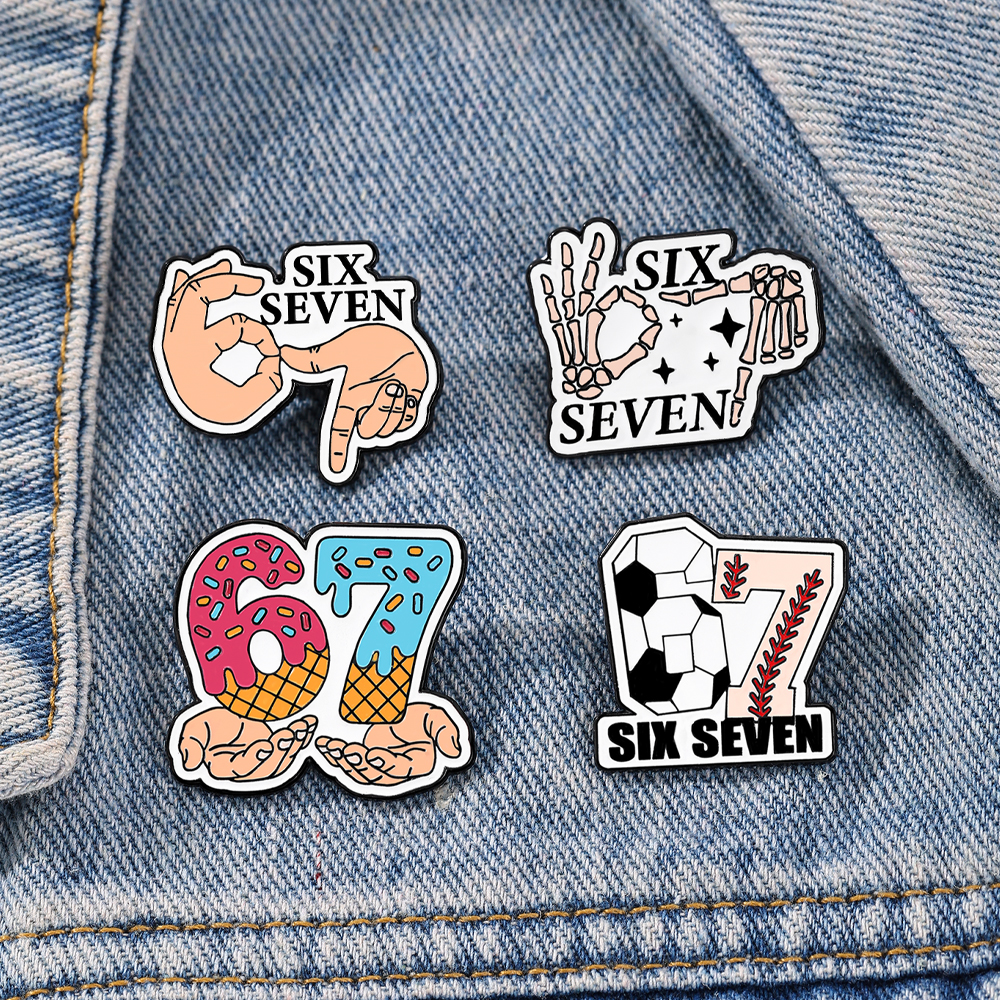 Women Accessories Products - 4pcs Set Cute Enamel Football Pins