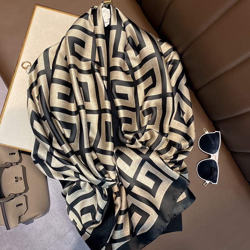 Women Accessories Brands - Fashion Print Large Shawl Wraps Silk