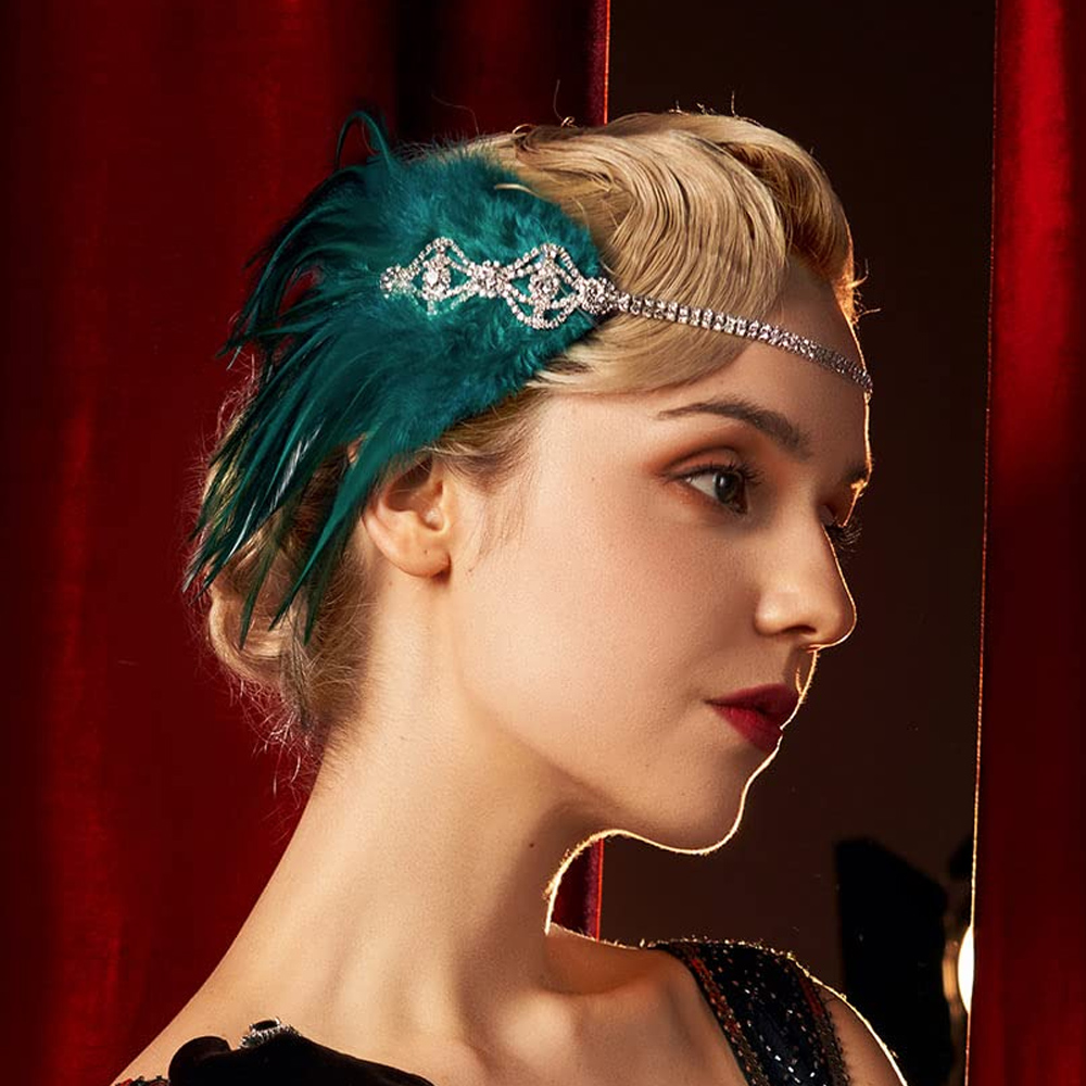 Women'S Accessories In The 1920S - Stonefans Green Flapper Headband 1920s Headpiece