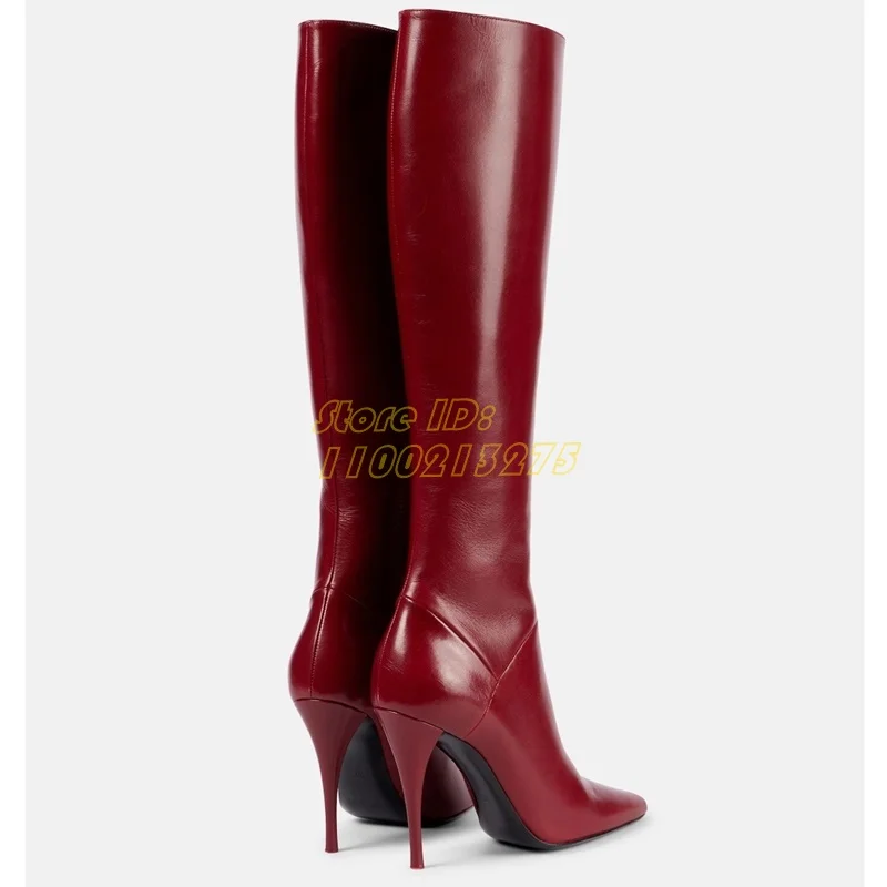 Matte Leather Knee High Boots  - Women'S Accessories Trends 2025 ulasan dan harga