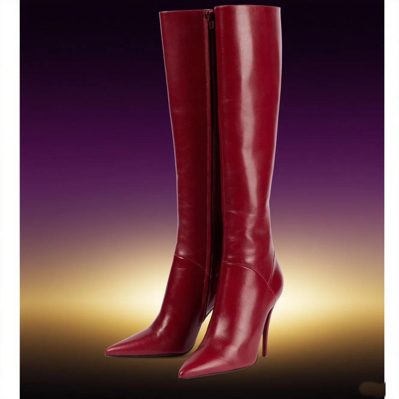 Matte Leather Knee High Boots  - Women'S Accessories Trends 2025 ulasan dan harga