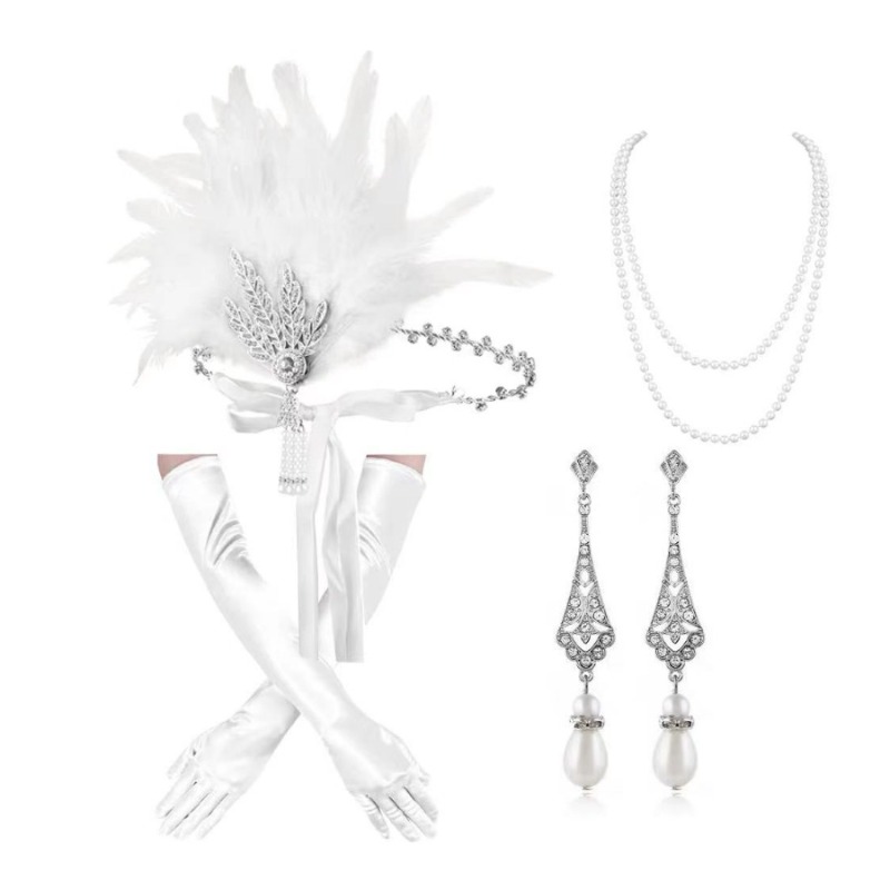 1920s Gatsby Party White Feath - Women'S Accessories In The 1920S ulasan dan harga