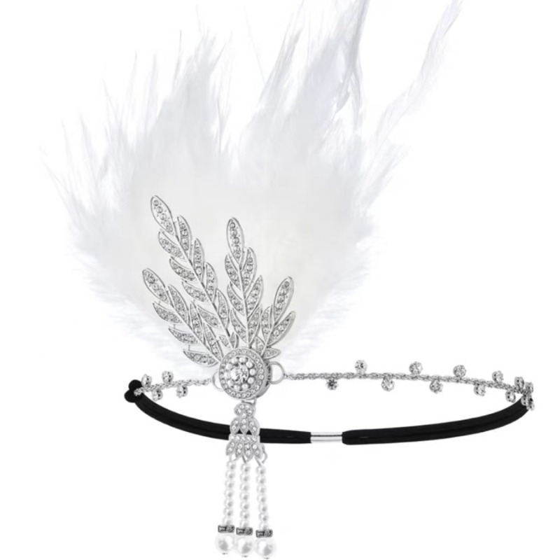 1920s Gatsby Party White Feath - Women'S Accessories In The 1920S ulasan dan harga