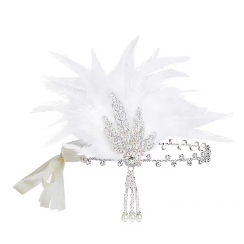 1920s Gatsby Party White Feath - Women'S Accessories In The 1920S ulasan dan harga