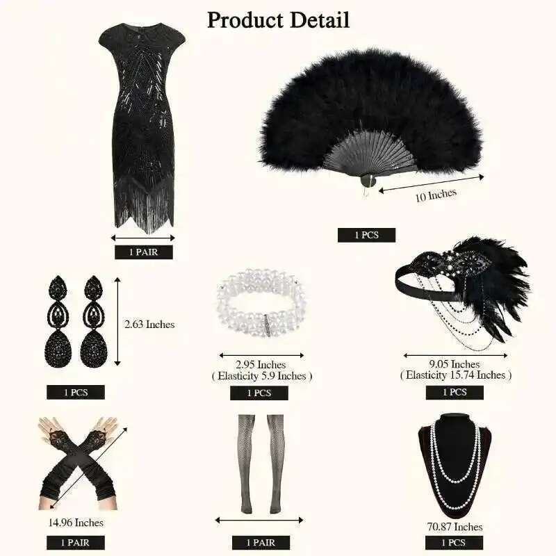 1920s Dresses for Women Sequin - Women'S Accessories In The 1920S ulasan dan harga