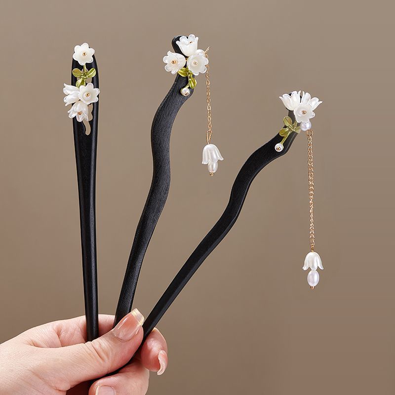 Wooden Flower Hairpin Vintage  - Women'S Vintage Accessories ulasan dan harga