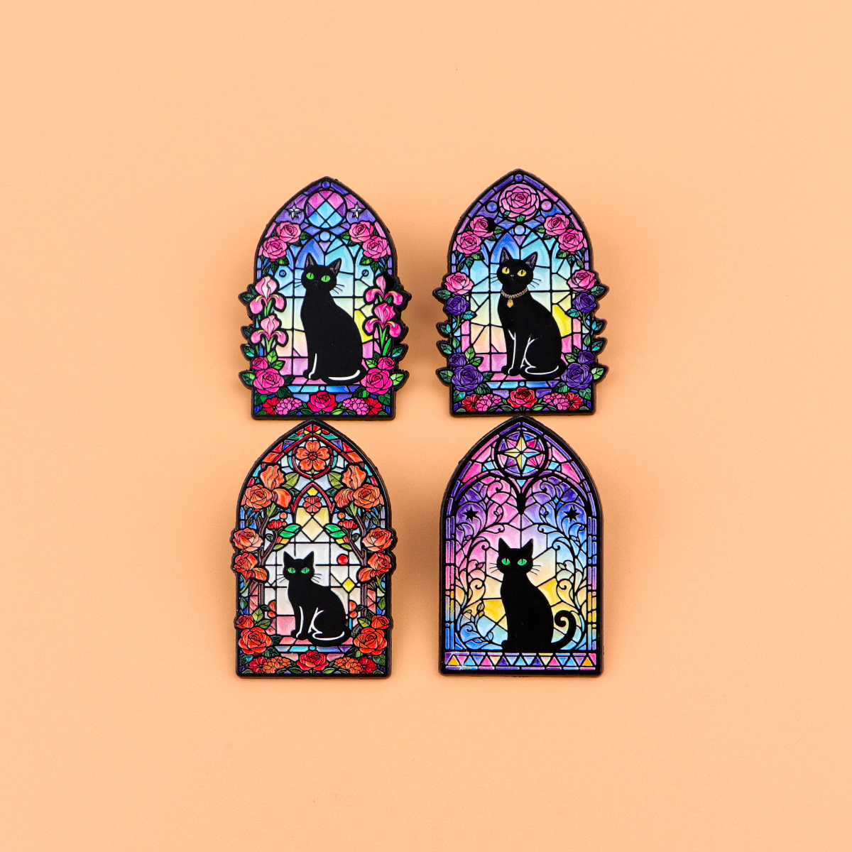 Colorful Black Cat Enamel Pin  - Women Accessories Picture ulasan dan harga