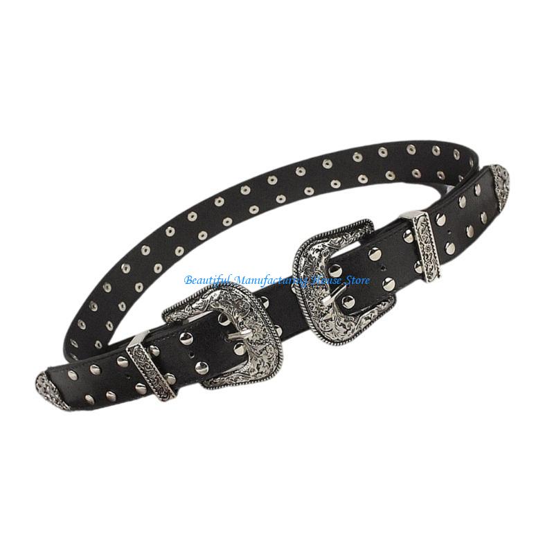 E56A 2000s Retro Double Buckle - Women Accessories Description ulasan dan harga
