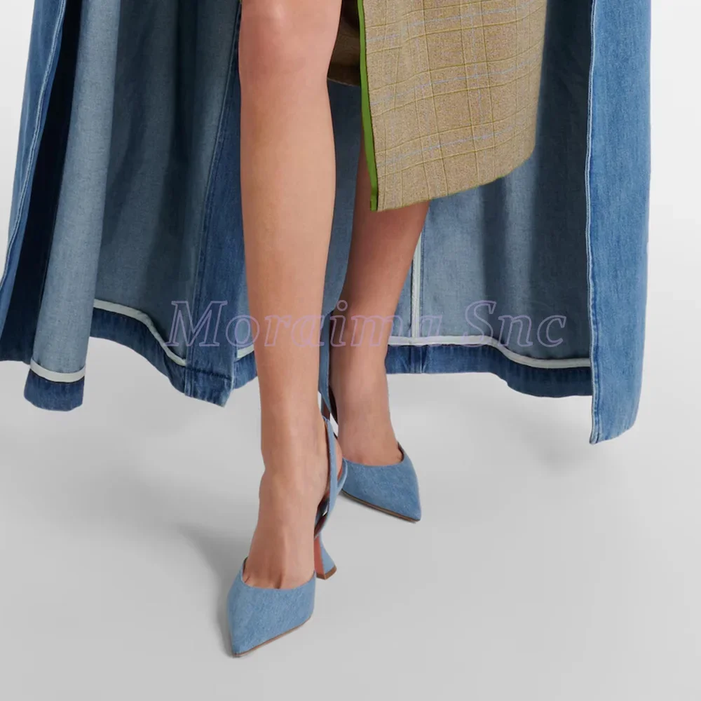 Denim Pointed Toe Sandals Wine - Women'S Accessories Trends 2025 ulasan dan harga