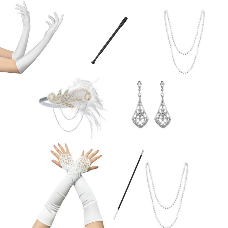 1920s Gatsby Party White Feath - Women'S Accessories In The 1920S ulasan dan harga