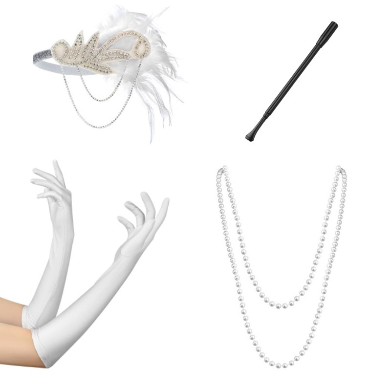 1920s Gatsby Party White Feath - Women'S Accessories In The 1920S ulasan dan harga
