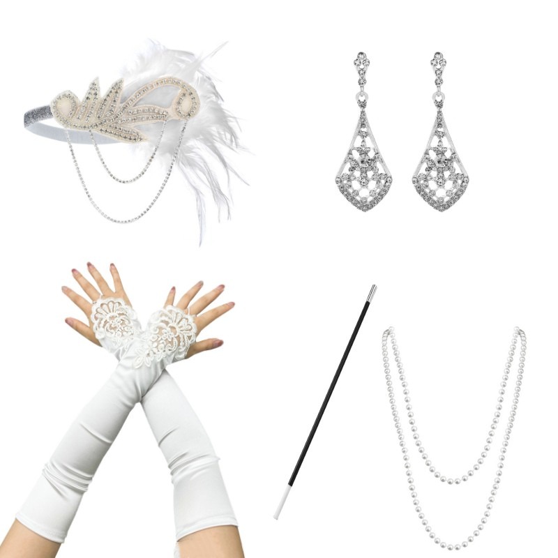 1920s Gatsby Party White Feath - Women'S Accessories In The 1920S ulasan dan harga