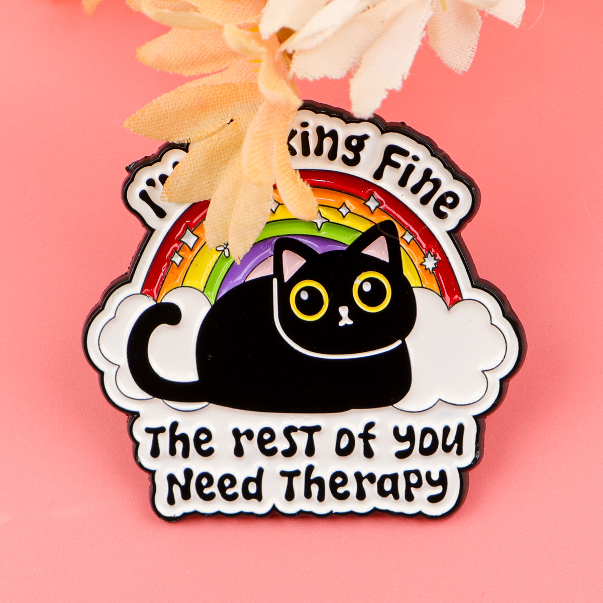 Cute Black Cat Enamel Pin Rain - Women Accessories Picture ulasan dan harga