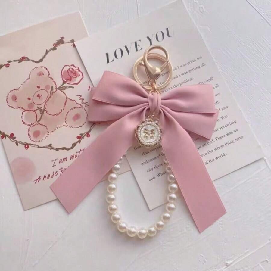 Gorgeous matte bow keychain wi - Women'S Accessories Wallet ulasan dan harga