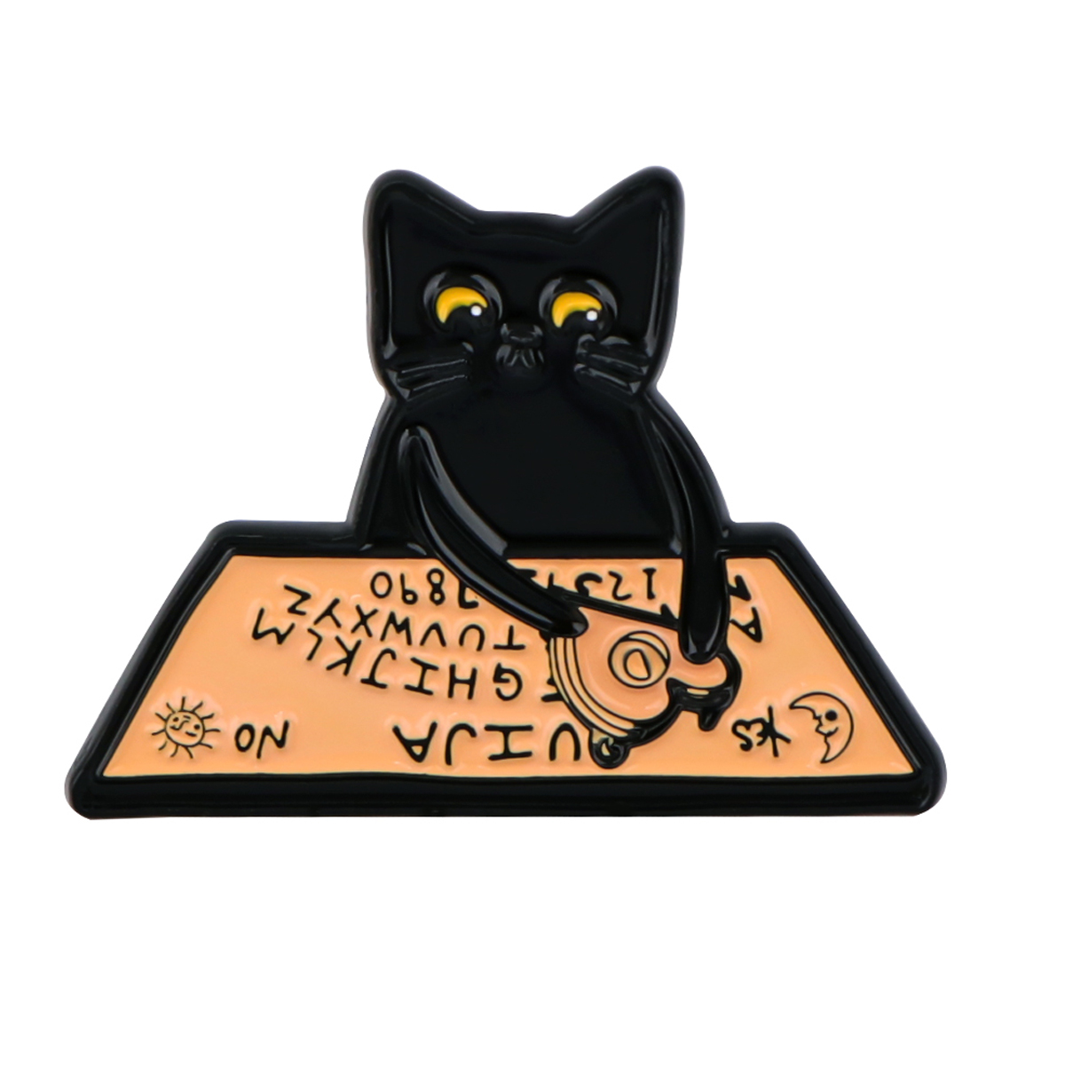 Black Cat Ouija Enamel Pin Hal - Women Accessories Picture ulasan dan harga