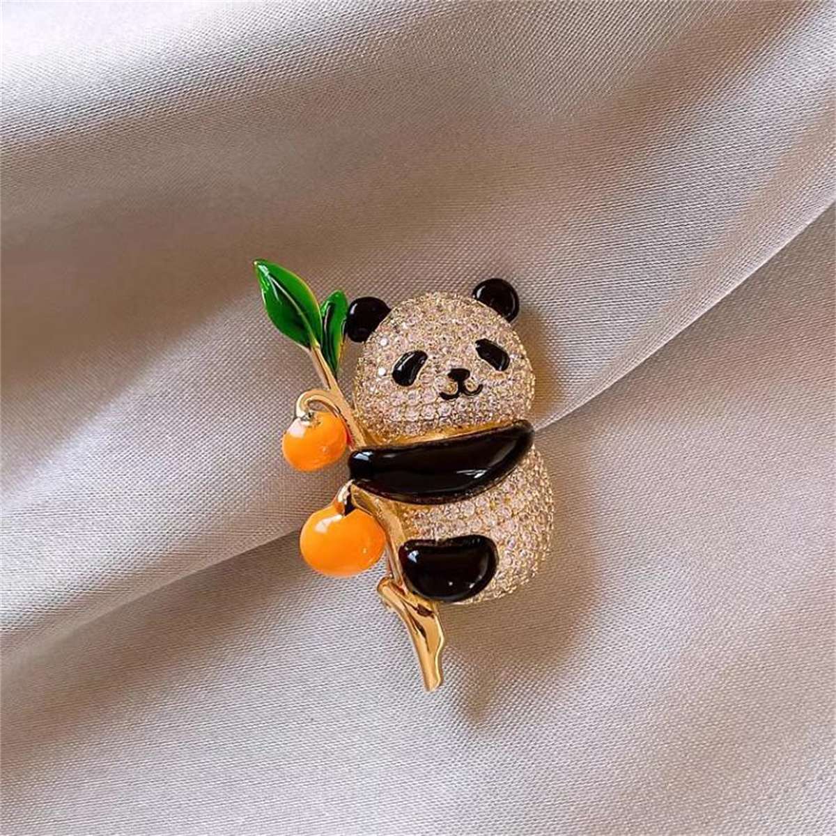 1Pc Cute Panda Brooch with Per - Women Accessories Meaning ulasan dan harga