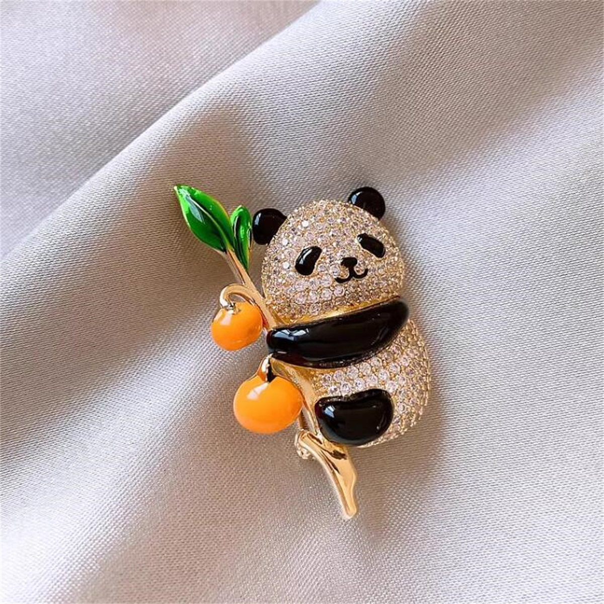 1Pc Cute Panda Brooch with Per - Women Accessories Meaning ulasan dan harga