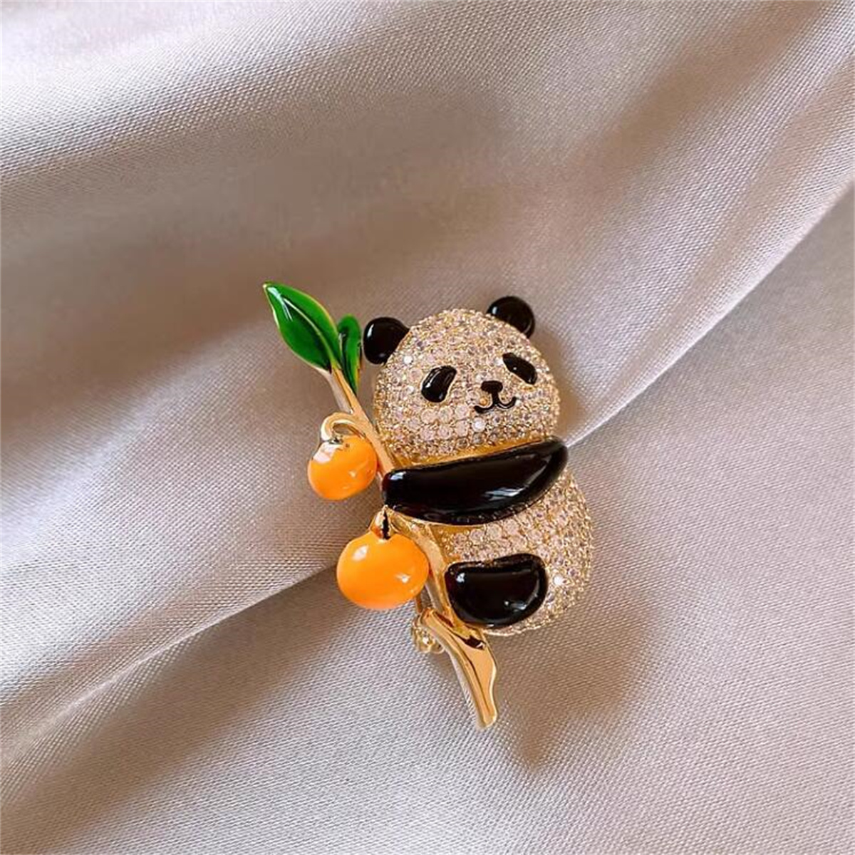 1Pc Cute Panda Brooch with Per - Women Accessories Meaning ulasan dan harga