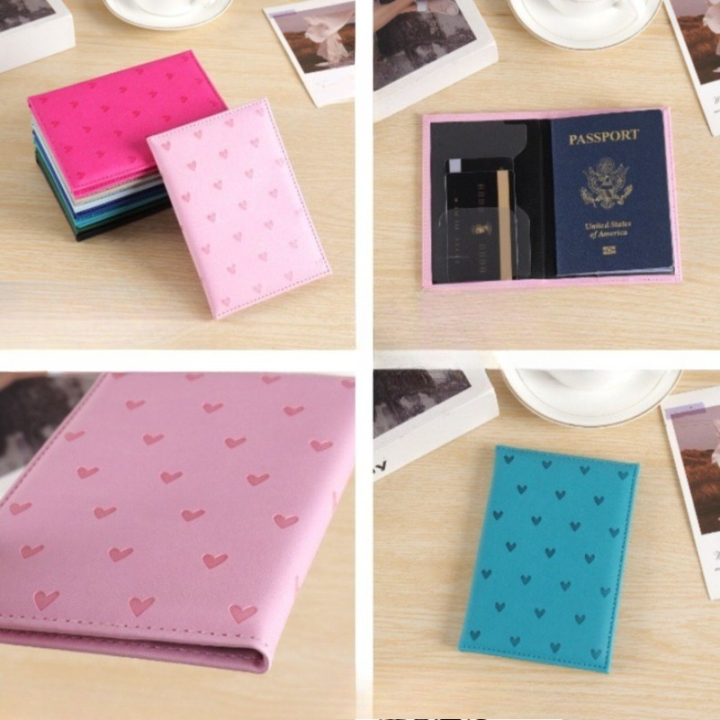 Cute Heart Print Passport Cove - Women'S Accessories Wallet ulasan dan harga