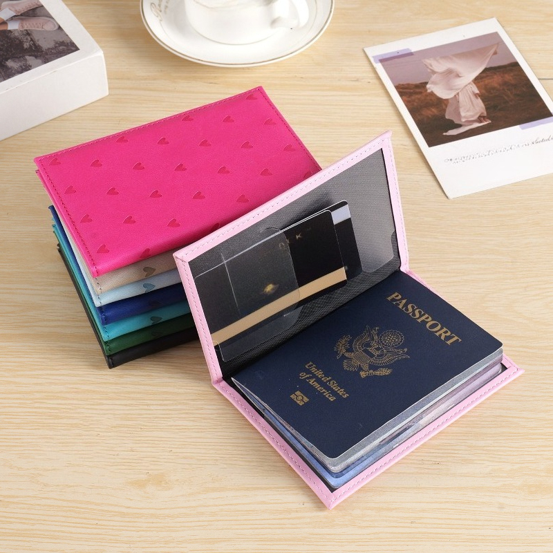 Cute Heart Print Passport Cove - Women'S Accessories Wallet ulasan dan harga