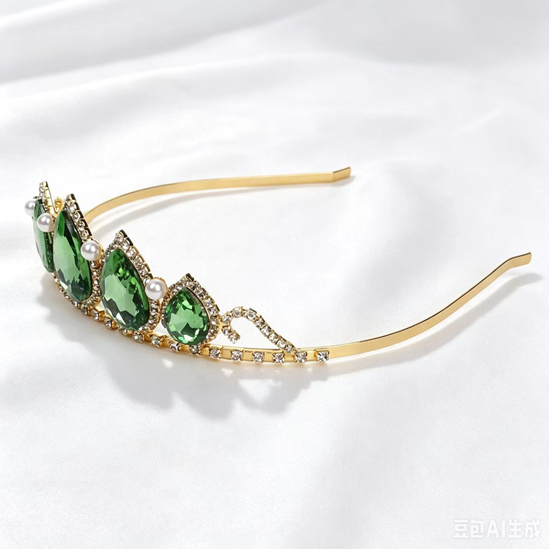 Green Water Drop Rhinestone Cr - Women'S Vintage Accessories ulasan dan harga