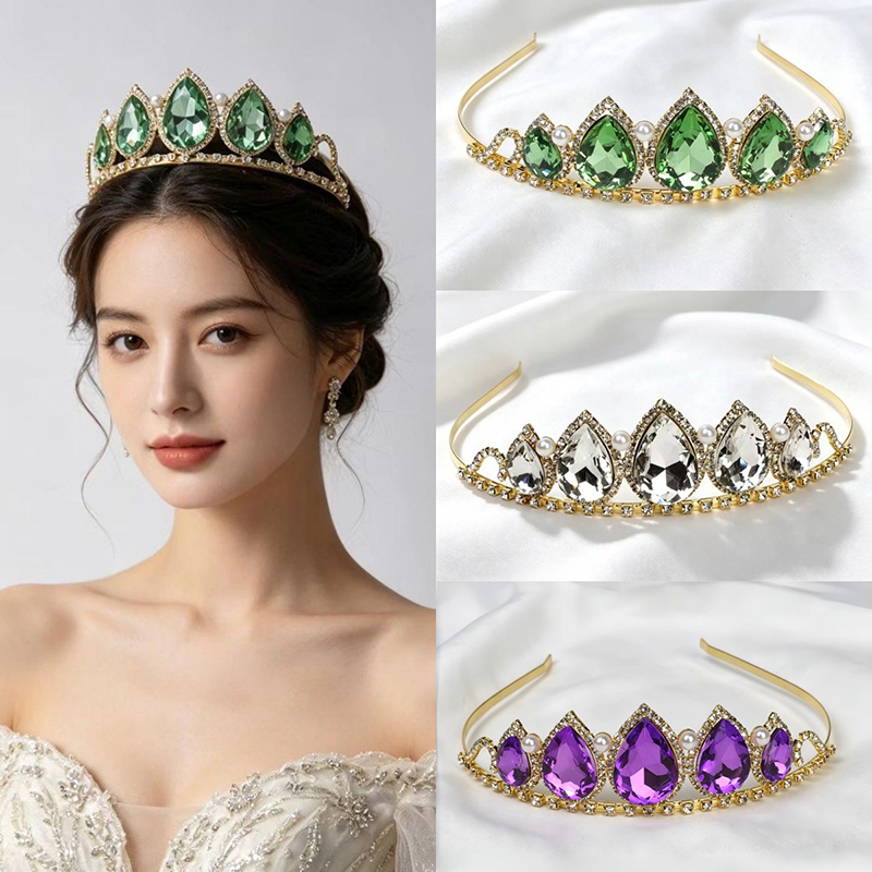 Green Water Drop Rhinestone Cr - Women'S Vintage Accessories ulasan dan harga