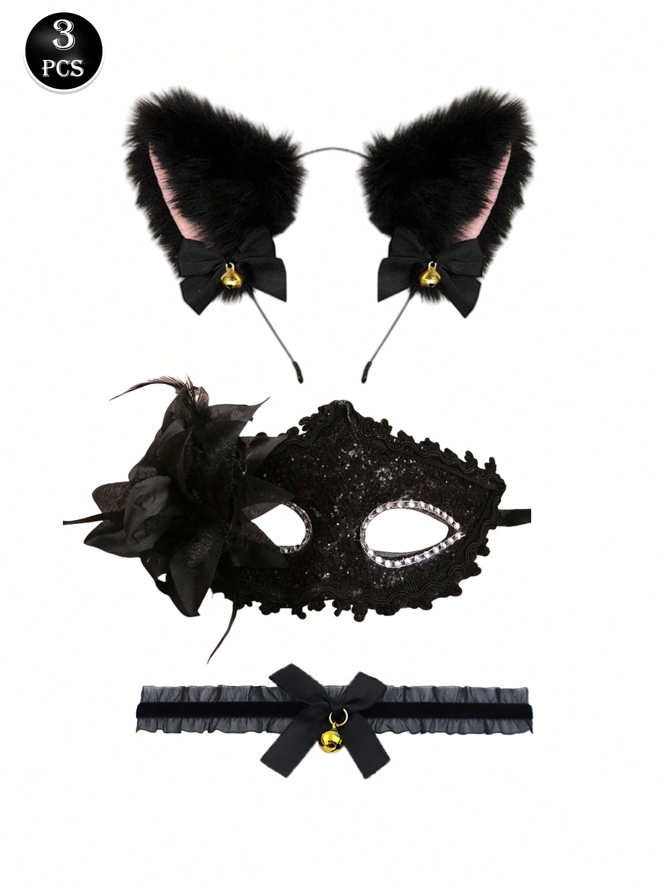 3pcs Black Cat Ear Headband Bl - Women'S Ear Accessories ulasan dan harga