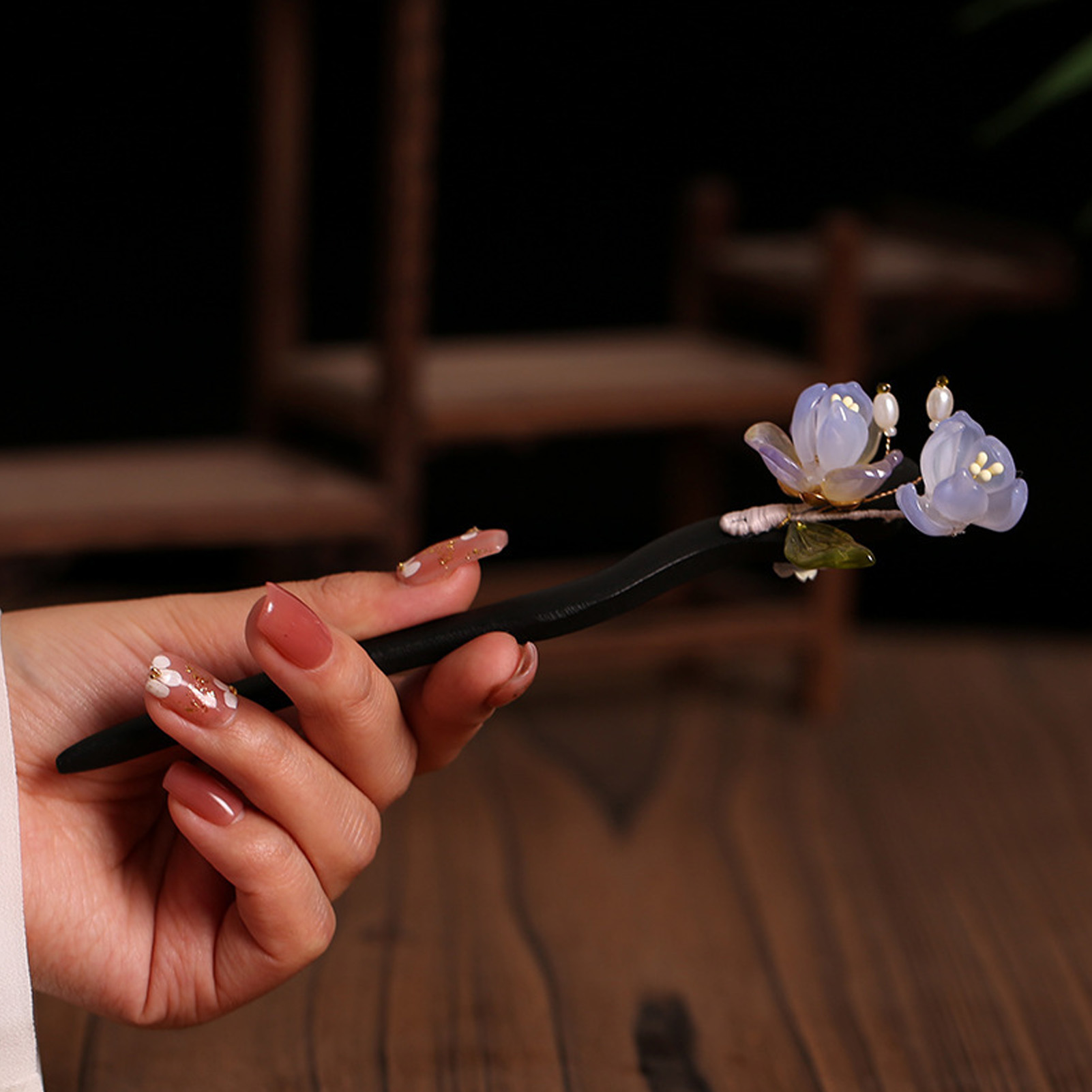 Vintage Wooden Flower Hairpin  - Women'S Vintage Accessories ulasan dan harga